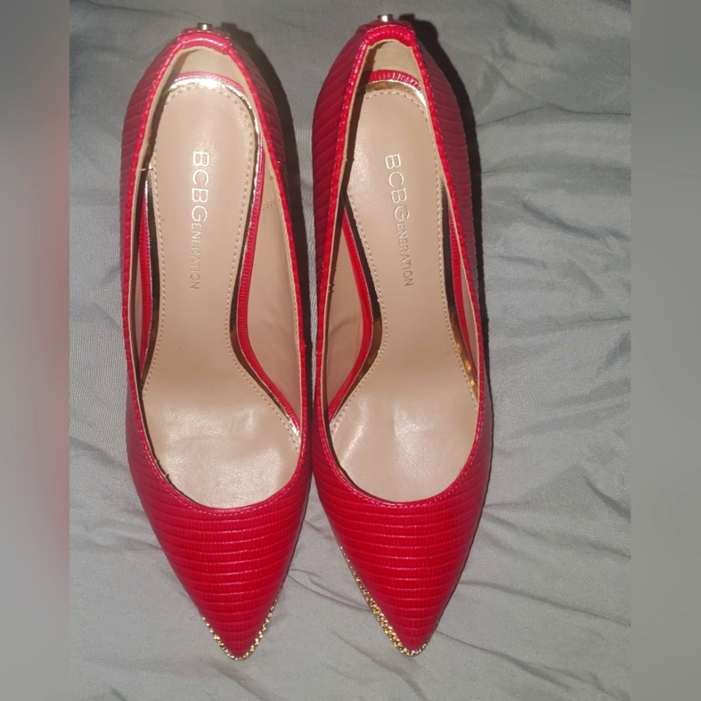 BCBGeneration Pink Stiletto Heels with Textured Design